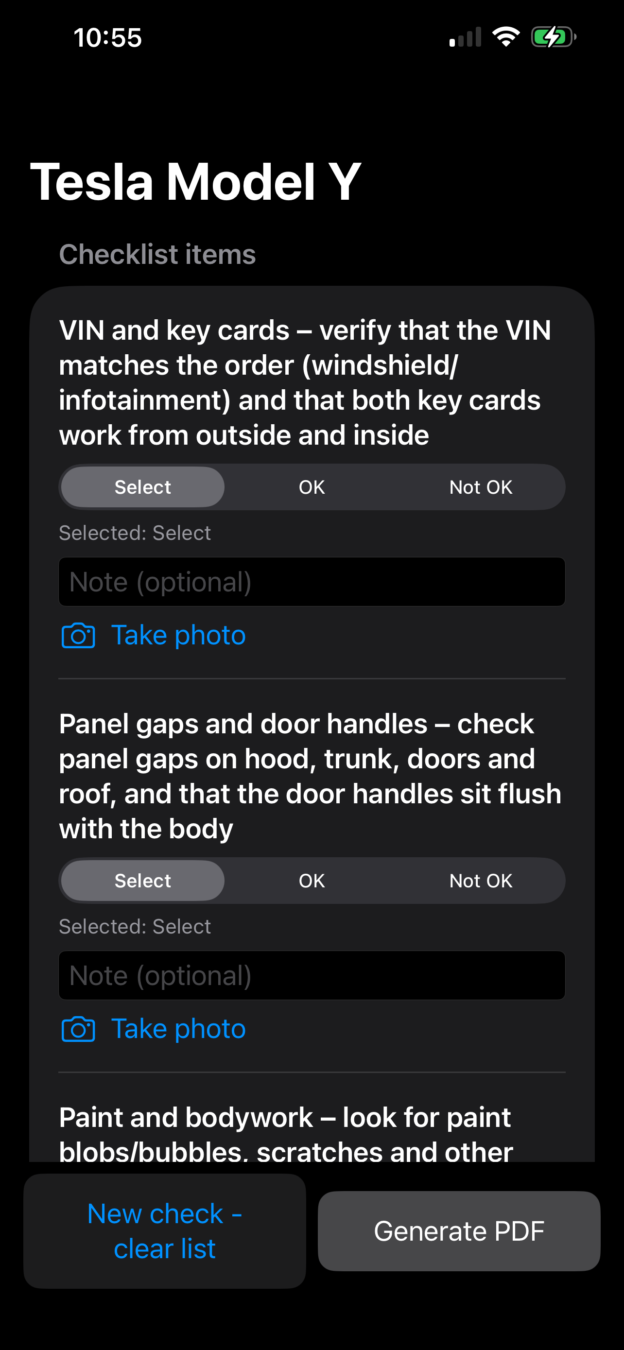 Check List_Y – check points and notes