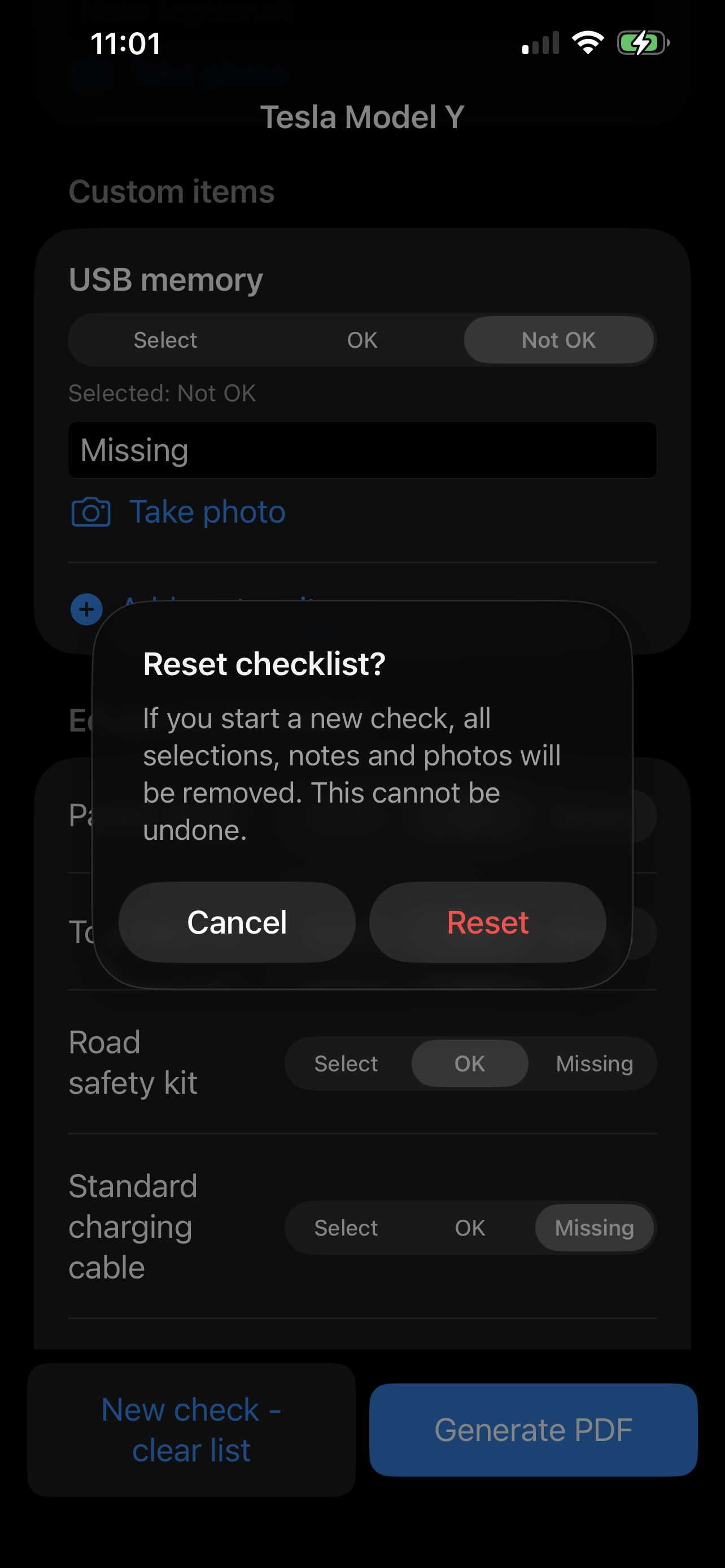Check List_Y – generate PDF-report